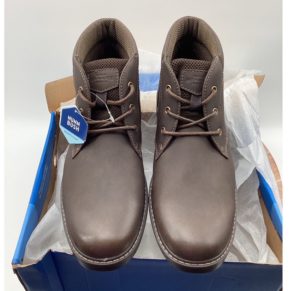 Nunn Bush Mens Brown Chukka Boots Lace Up Lug Sole Smartscent Casual Shoes